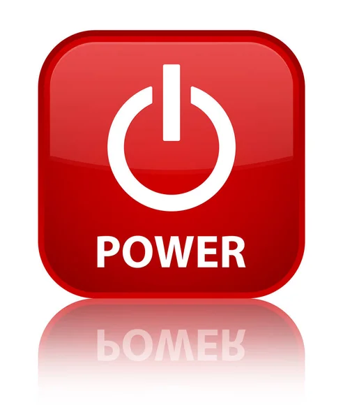 Poder botão quadrado vermelho especial — Fotografia de Stock