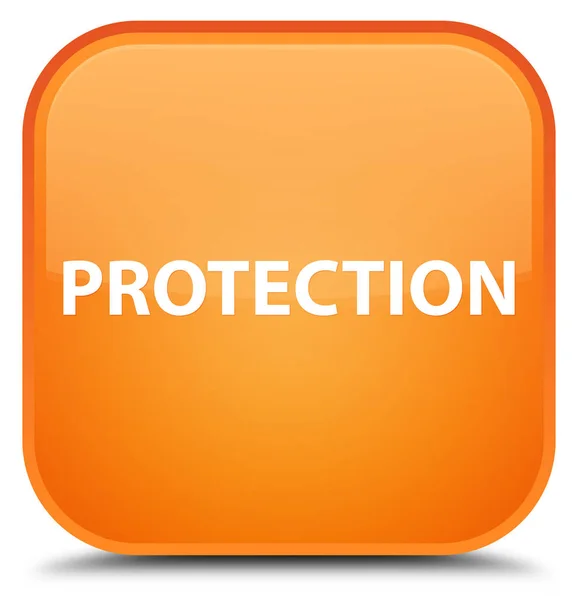 Προστασία ειδικών πορτοκαλί τετράγωνο κουμπί — Φωτογραφία Αρχείου