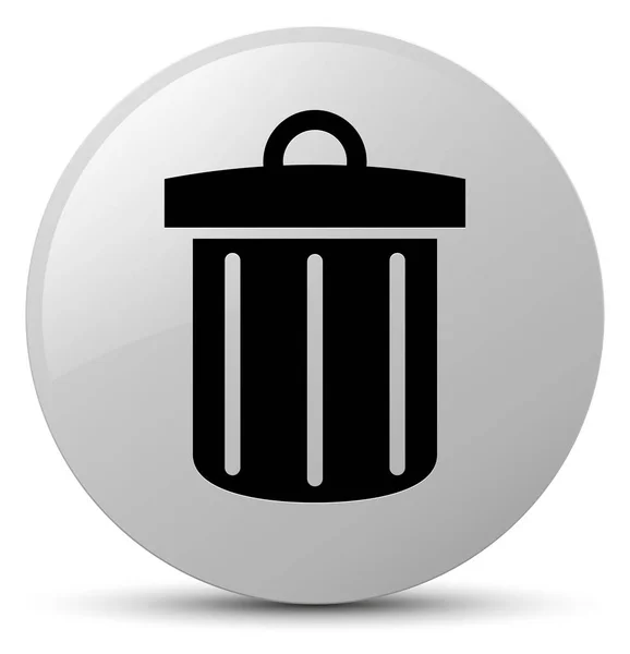 Recycle bin icon white round button — Stock Photo, Image