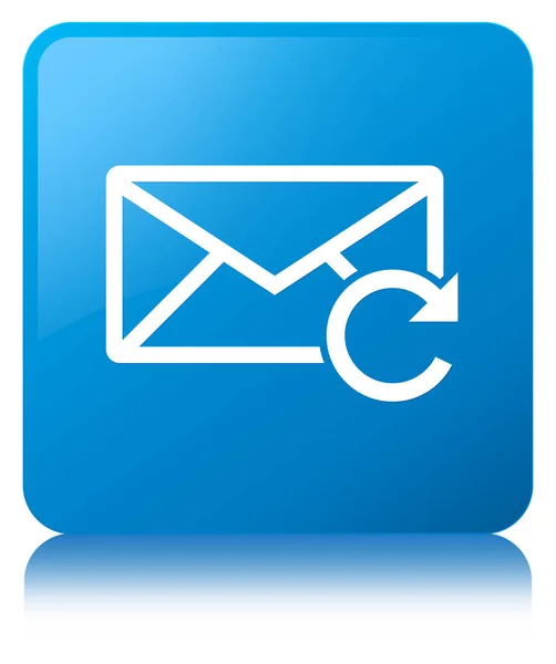 Refresh email icon cyan blue square button