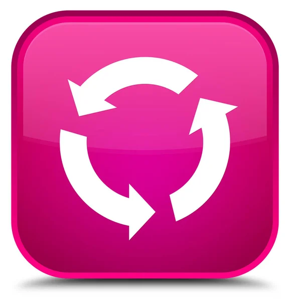 Felüdít a ikon különleges rózsaszín négyzet gomb — Stock Fotó