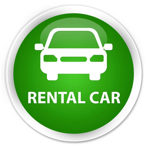 Rental car premium green round button — Stock Photo, Image