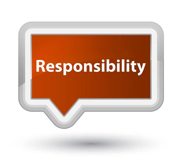 Responsibility prime brown banner button — Stock Photo, Image