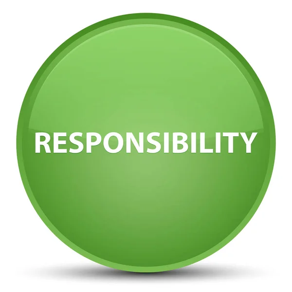 Responsabilidad especial botón redondo verde suave —  Fotos de Stock