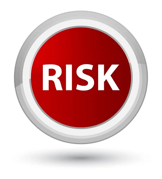 Kockázat elsődleges piros kerek gomb — Stock Fotó