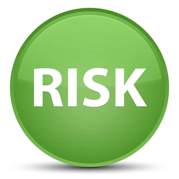 Risk özel yumuşak yeşil yuvarlak düğmesi — Stok fotoğraf