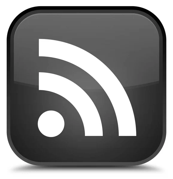 Icono RSS botón cuadrado negro especial — Foto de Stock