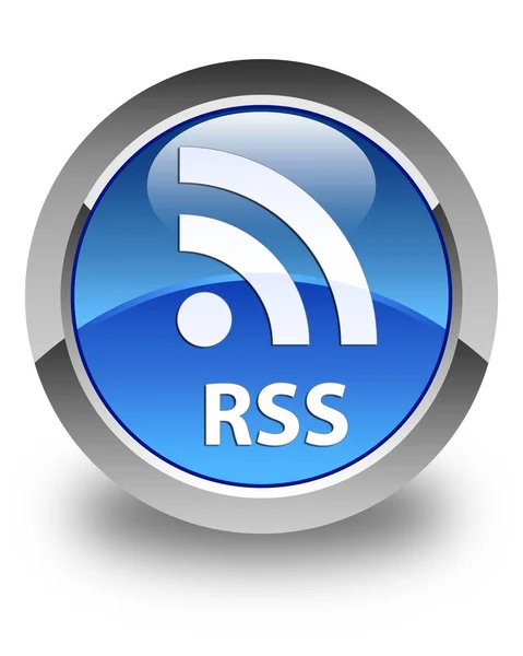 RSS glossy blue round button — Stock Photo, Image