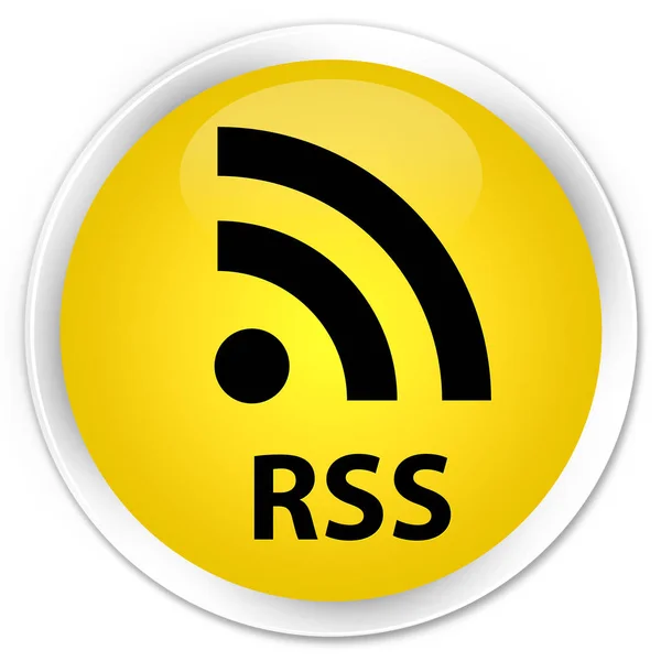 RSS premium yellow round button — Stock Photo, Image