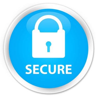 (Asma kilit simgesi) sigorta primi mavi düğme mavi güvenli