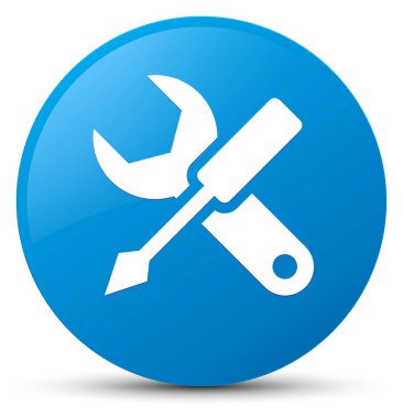 Ayarları simgesi mavi mavi yuvarlak düğmesi