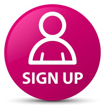 Kaydolun (üye simgesi) pembe düğme yuvarlak