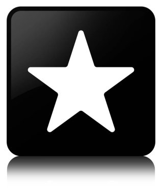 Yıldız simgesi siyah kare düğme