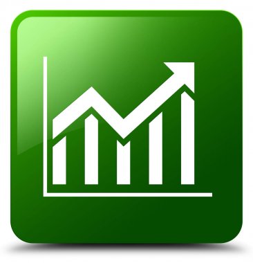 İstatistik simgesi yeşil kare düğme