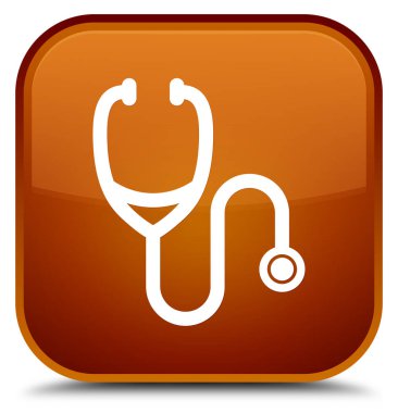 Stetoskop kutsal kişilerin resmi özel kahverengi kare düğme