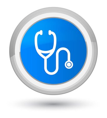 Stetoskop kutsal kişilerin resmi ana camgöbeği mavi yuvarlak düğme