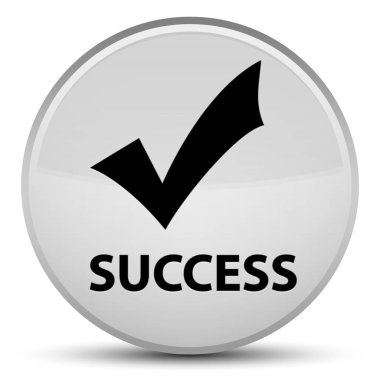 Başarı (simge doğrulama) özel beyaz yuvarlak düğmesi