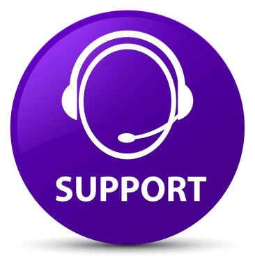 Destek (müşteri bakım simgesi) mor yuvarlak düğmesi