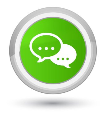 Konuşma balonu kutsal kişilerin resmi asal yumuşak yeşil yuvarlak düğme