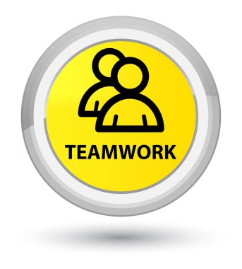 Ekip çalışması (grup simgesi) baş sarı yuvarlak düğmesi