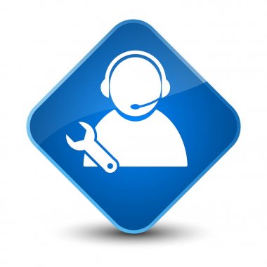 Teknik destek kutsal kişilerin resmi zarif mavi elmas düğme