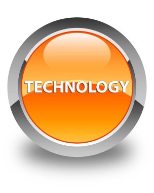 Teknoloji parlak turuncu yuvarlak düğme