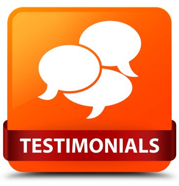 Görüşler (yorum simgesi) turuncu kare düğme kırmızı kurdele 