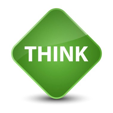 Zarif yumuşak yeşil elmas düğmesini düşünüyorum