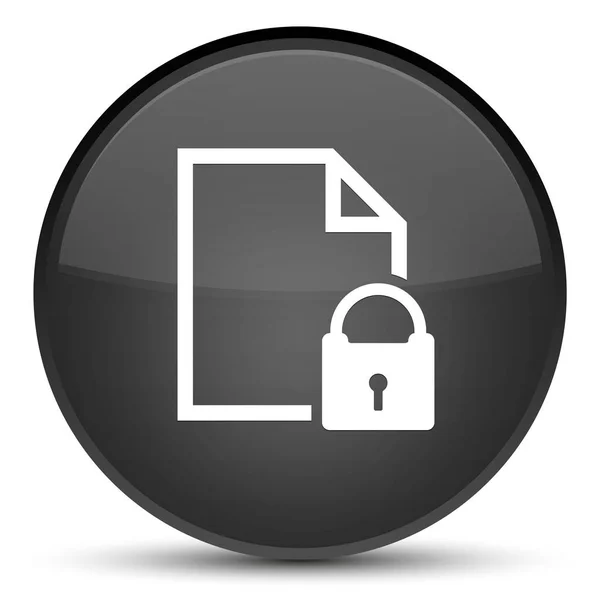 Secure document icon special black round button — Stock Photo, Image