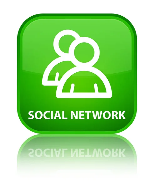 Social network (icona del gruppo) pulsante quadrato verde speciale — Foto Stock