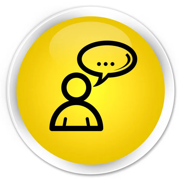 Sociaal netwerk pictogram premium gele ronde knop — Stockfoto