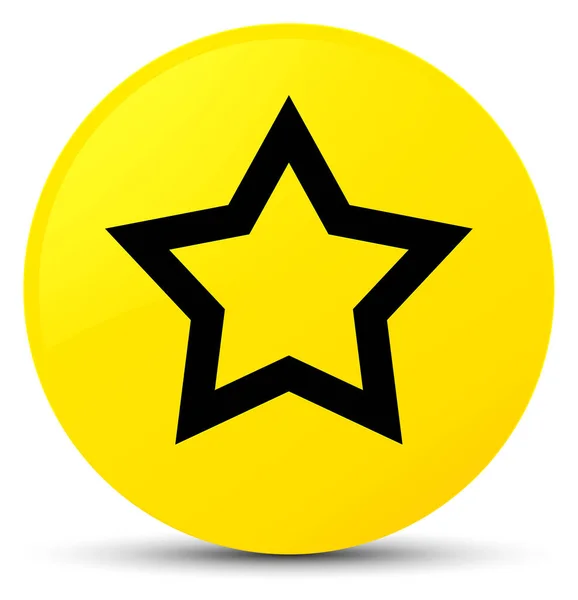 Κίτρινο στρογγυλό κουμπί εικονίδιο αστεριού — Φωτογραφία Αρχείου