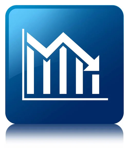 Статистика піктограми синього квадрата вниз — стокове фото