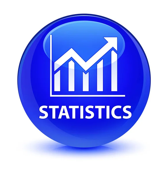 Statisztikák üveges kék kerek gomb — Stock Fotó