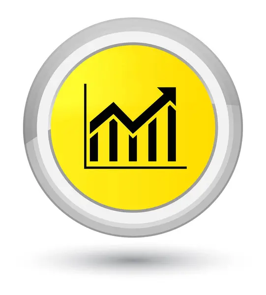 Icono de estadísticas botón redondo amarillo primo — Foto de Stock