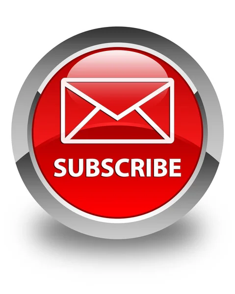 Subscribe (email icon) glossy red round button