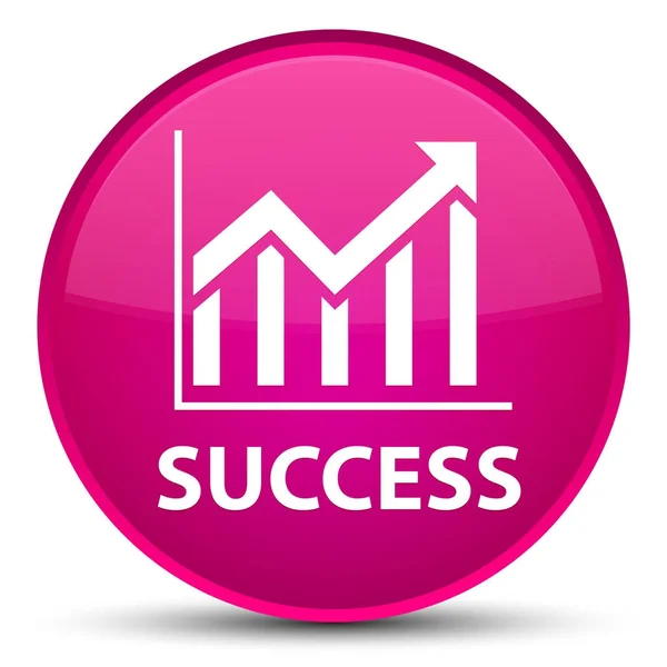 Success (statistics icon) special pink round button — Stock Photo, Image