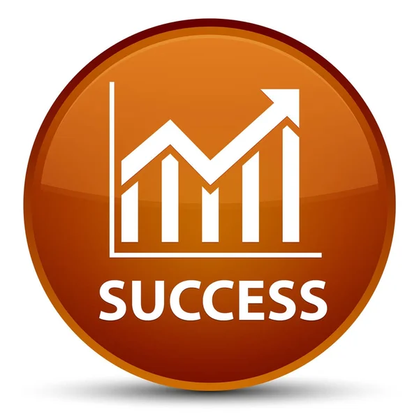 Success (statistics icon) special brown round button — Stock Photo, Image