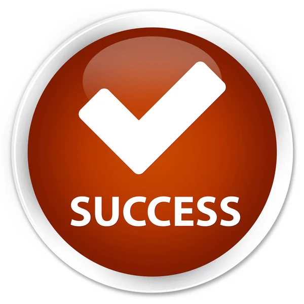 Success (validate icon) premium brown round button — Stock Photo, Image