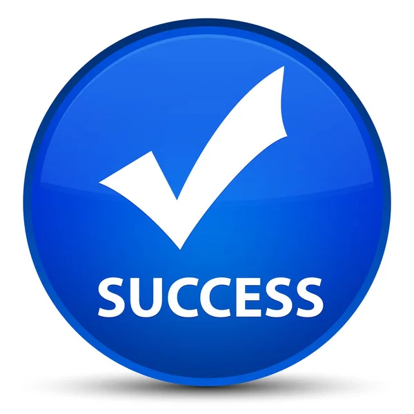 Успіх (перевірка піктограми) спеціальна кнопка синього кола — стокове фото