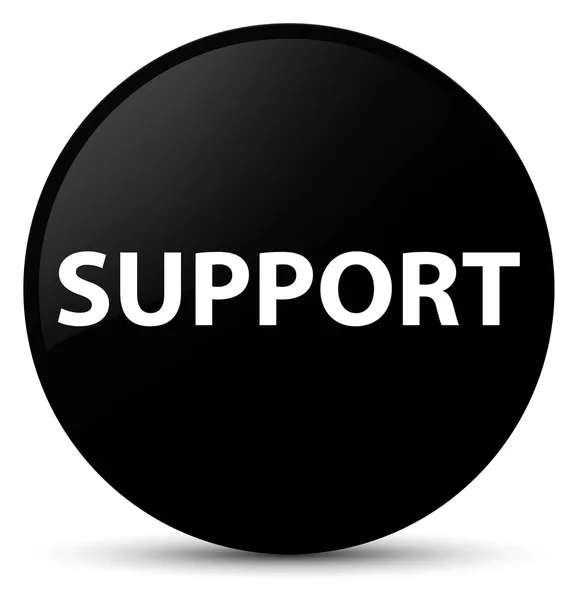 Wsparcie czarny okrągły przycisk — Zdjęcie stockowe