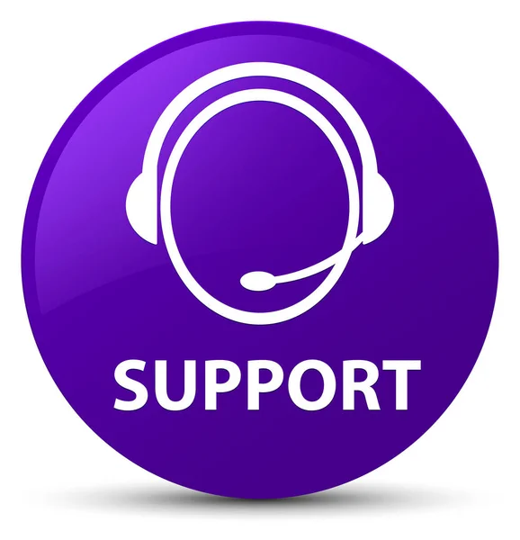 Support (icône du service à la clientèle) bouton rond violet — Photo