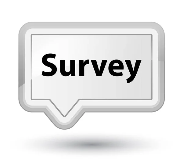 Survey prime white banner button — Stock Photo, Image