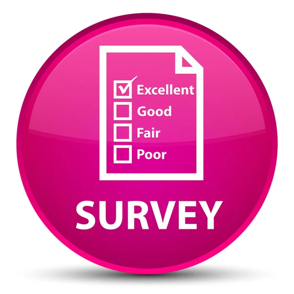 Survey (questionnaire icon) special pink round button