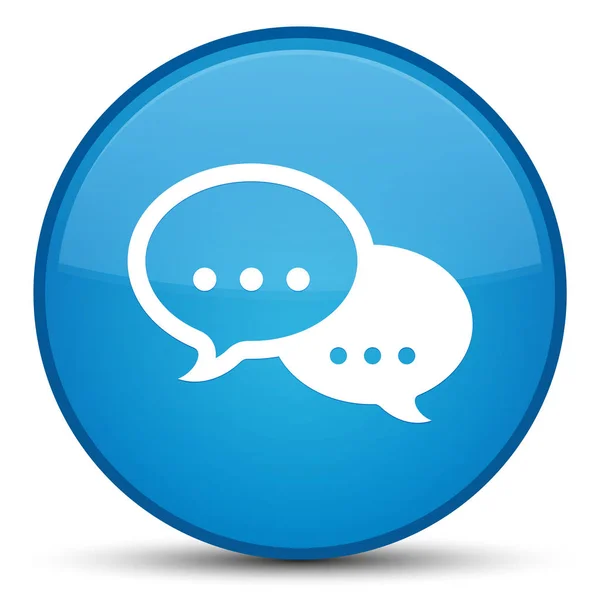 Talk bubble icon special cyan blue round button — Stock Photo, Image