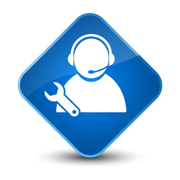 Tech support icon elegant blue diamond button — Stock Photo, Image