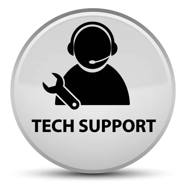 Tech support speciella vita runda knappen — Stockfoto