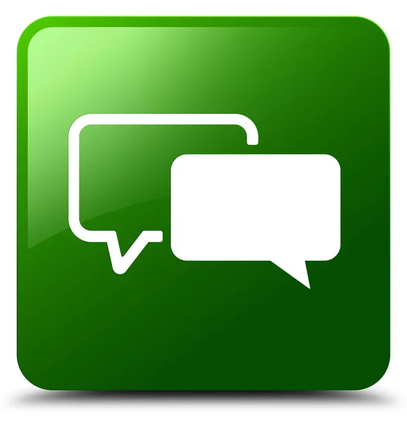 Testimonials icon green square button — Stock Photo, Image