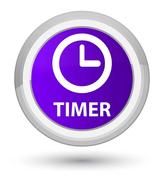 Prvotní fialové kulaté tlačítko časovače — Stock fotografie