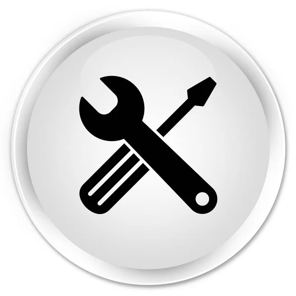 Tools icon premium white round button — Stock Photo, Image